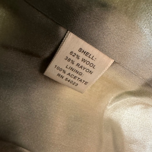 Banana Republic Women's Wool Jacket Oatmeal Gray Herringbone Coat Petite Small - Picture 6 of 8